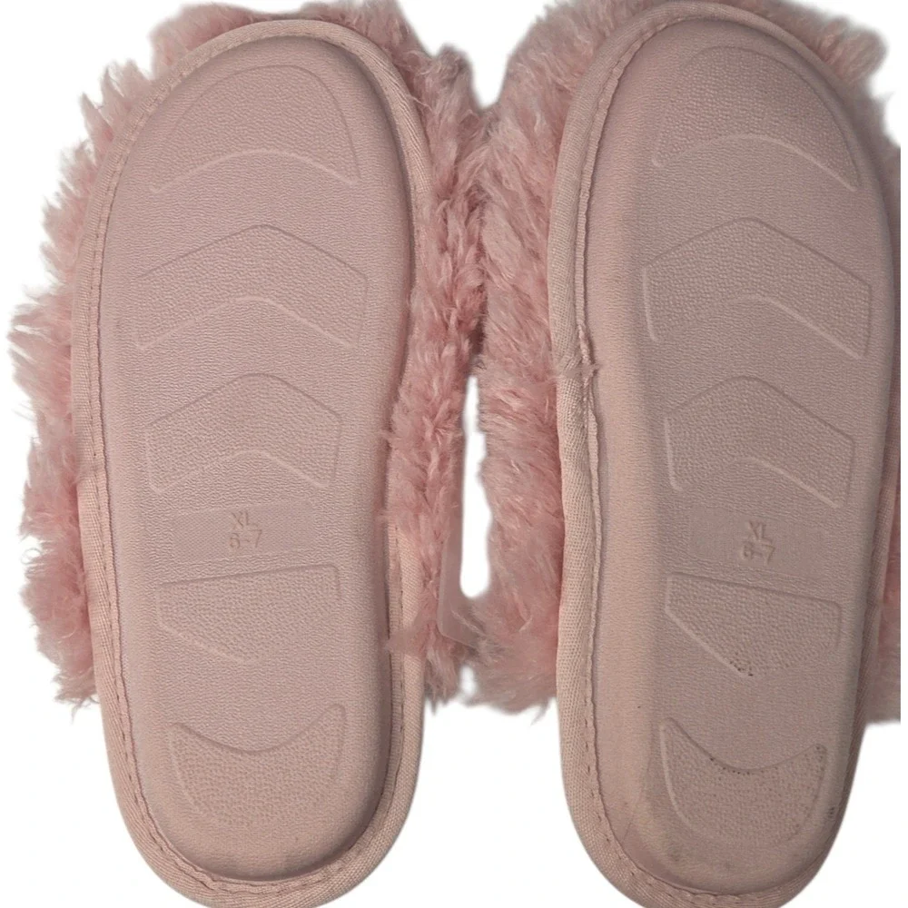 Art Class Slippers‎ Girls YOUTH XL 6-7 Pink Faux Fur Cozy Slide House Shoes New